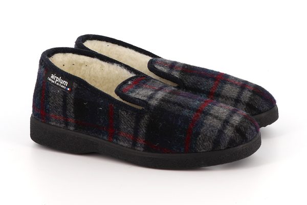 Men's navy or burgundy POLAINE slippers
