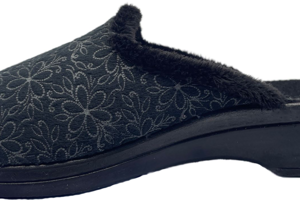 mule noire carla vue laterale